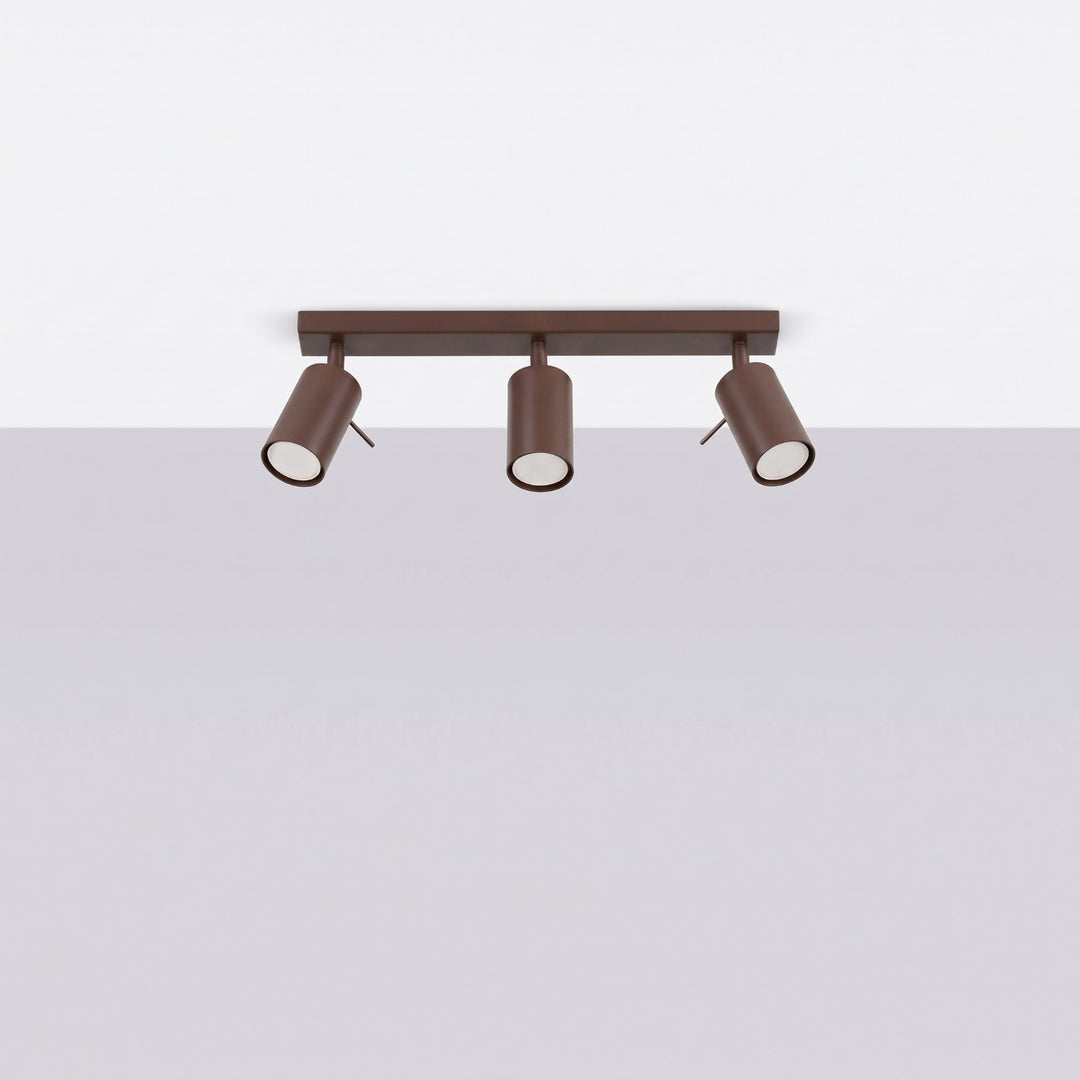 Luminaire Plafonnier marron éteinte, vue rapprochée