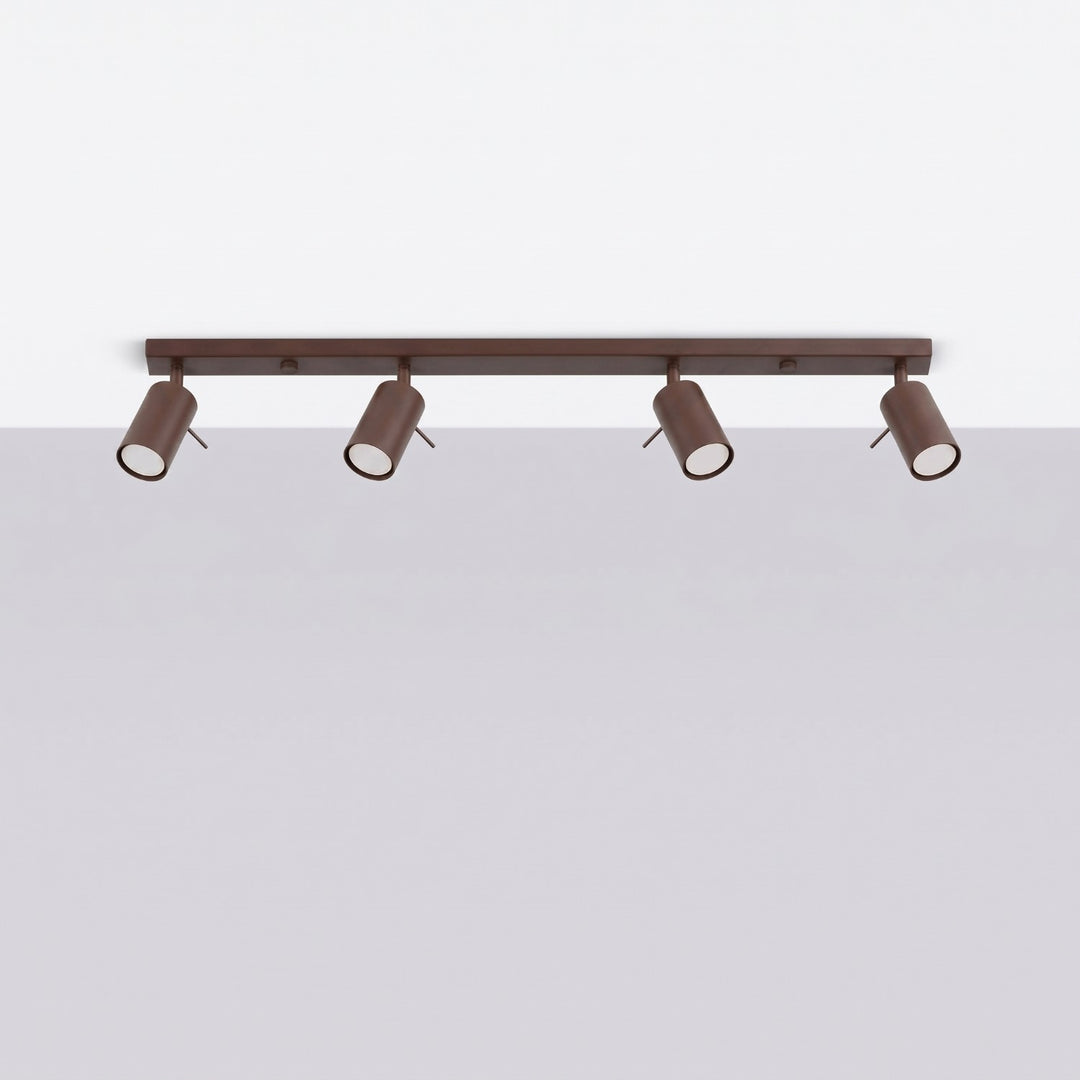 Luminaire Plafonnier marron éteinte, vue rapprochée