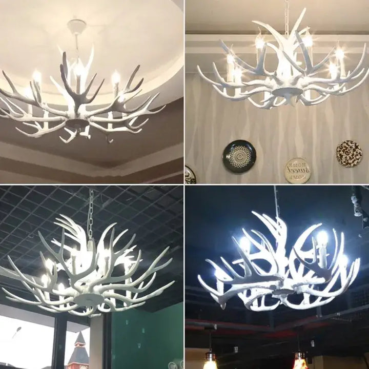 Suspension luminaire élégant en forme de cornes blanches moderne