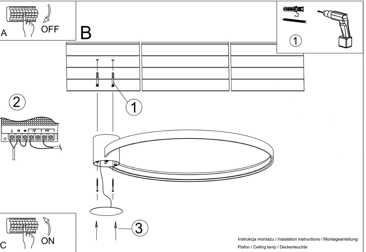 Schéma d'installation du luminaire
