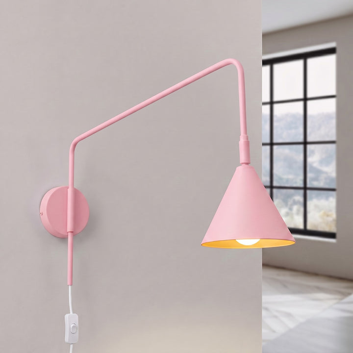 Applique Murale rose allumée, vue rapprochée