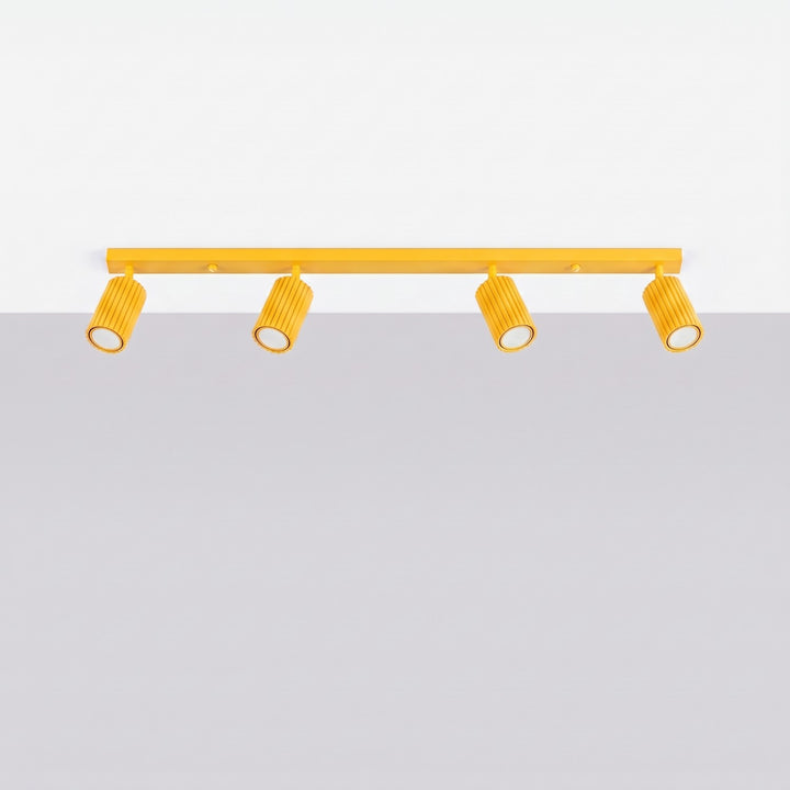 Luminaire Plafonnier jaune éteinte, vue rapprochée