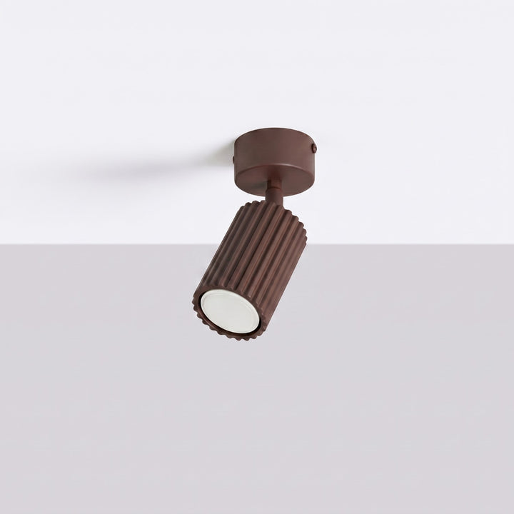 Luminaire Plafonnier marron éteinte, vue rapprochée