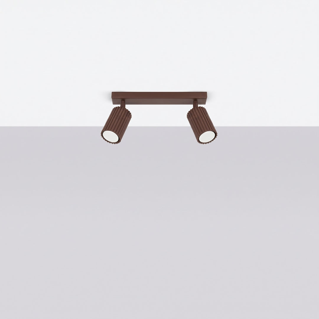 Luminaire Plafonnier marron éteinte, vue rapprochée