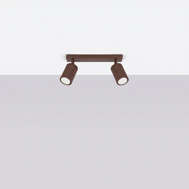 Luminaire Plafonnier marron éteinte, vue rapprochée