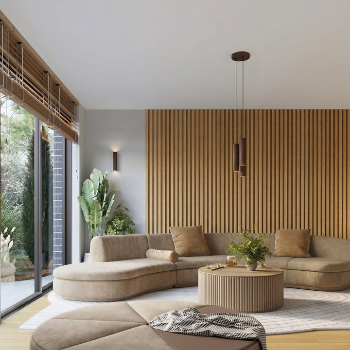 Luminaire Plafonnier marron dans un intérieur contemporain