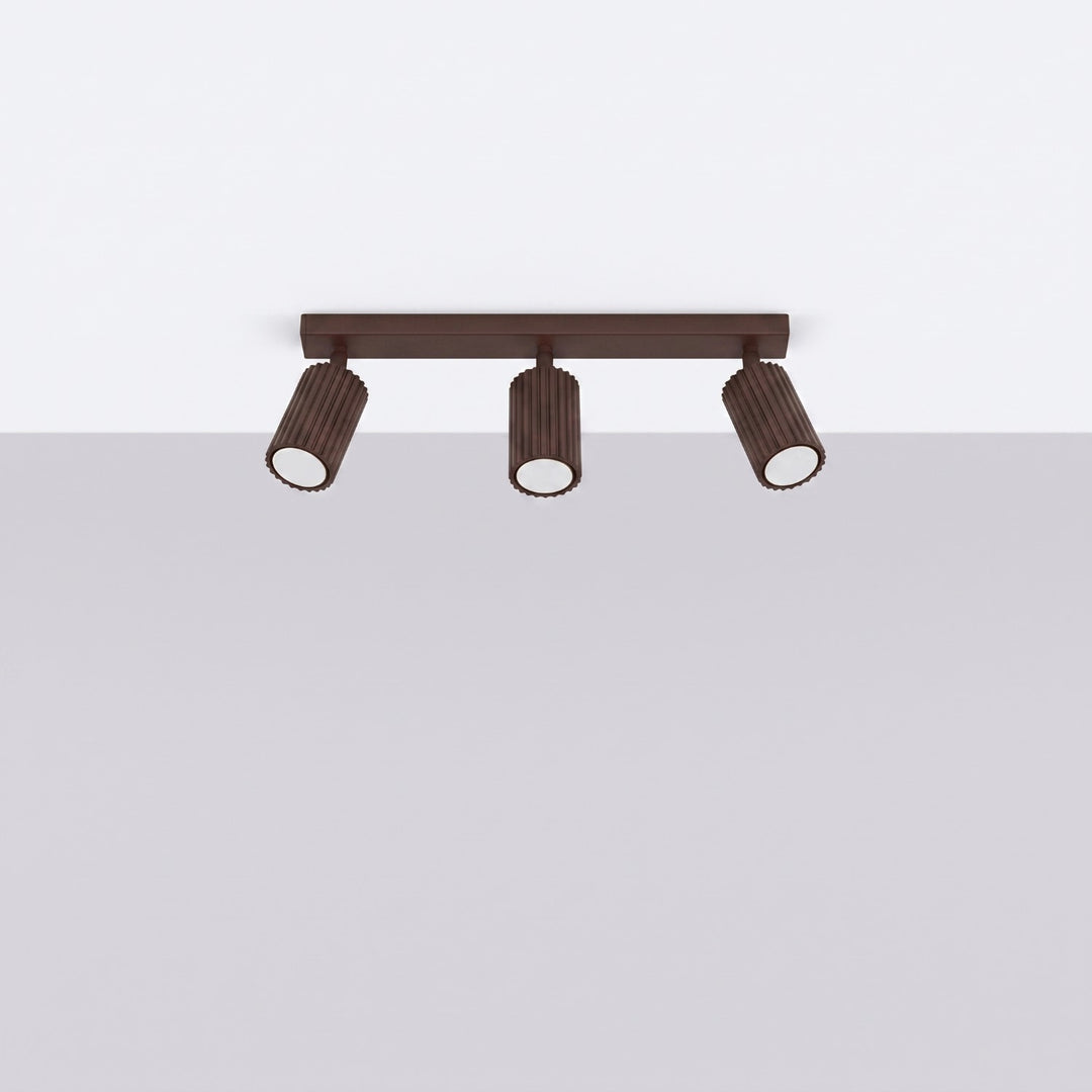 Luminaire Plafonnier marron éteinte, vue rapprochée