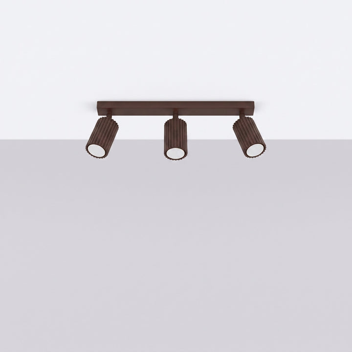 Luminaire Plafonnier marron éteinte, vue rapprochée