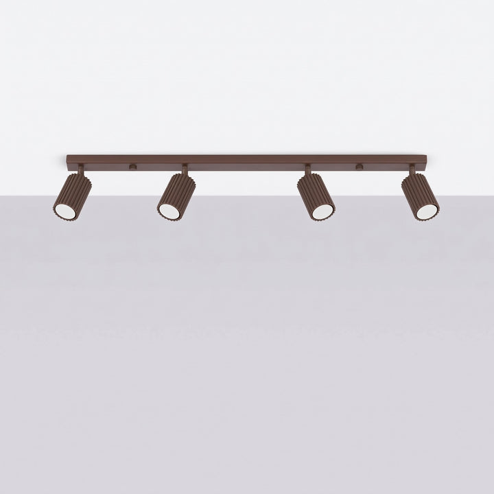 Luminaire Plafonnier marron éteinte, vue rapprochée