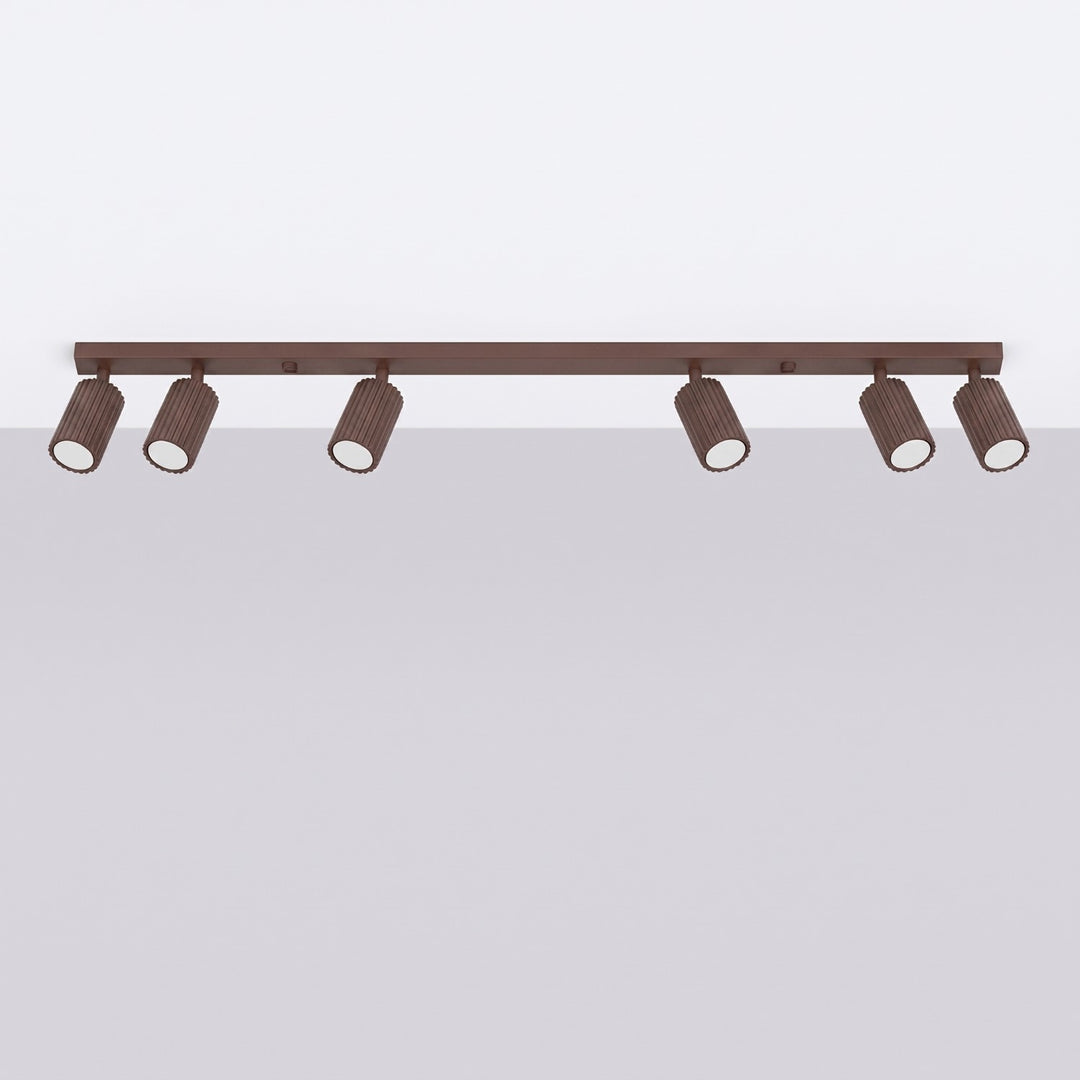 Luminaire Plafonnier marron éteinte, vue rapprochée