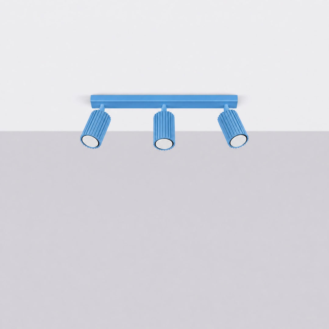 Luminaire Plafonnier bleu clair éteinte, vue rapprochée