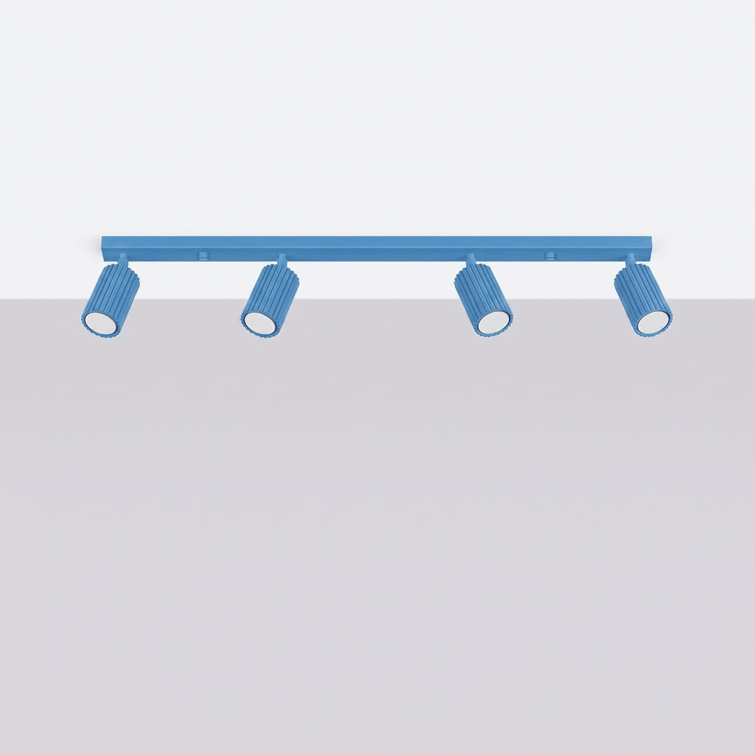 Luminaire Plafonnier bleu clair éteinte, vue rapprochée