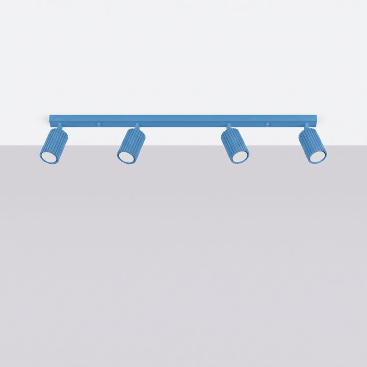 Luminaire Plafonnier bleu clair éteinte, vue rapprochée