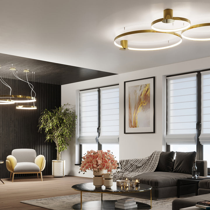 Suspension anneau RIO or poli dans une chambre