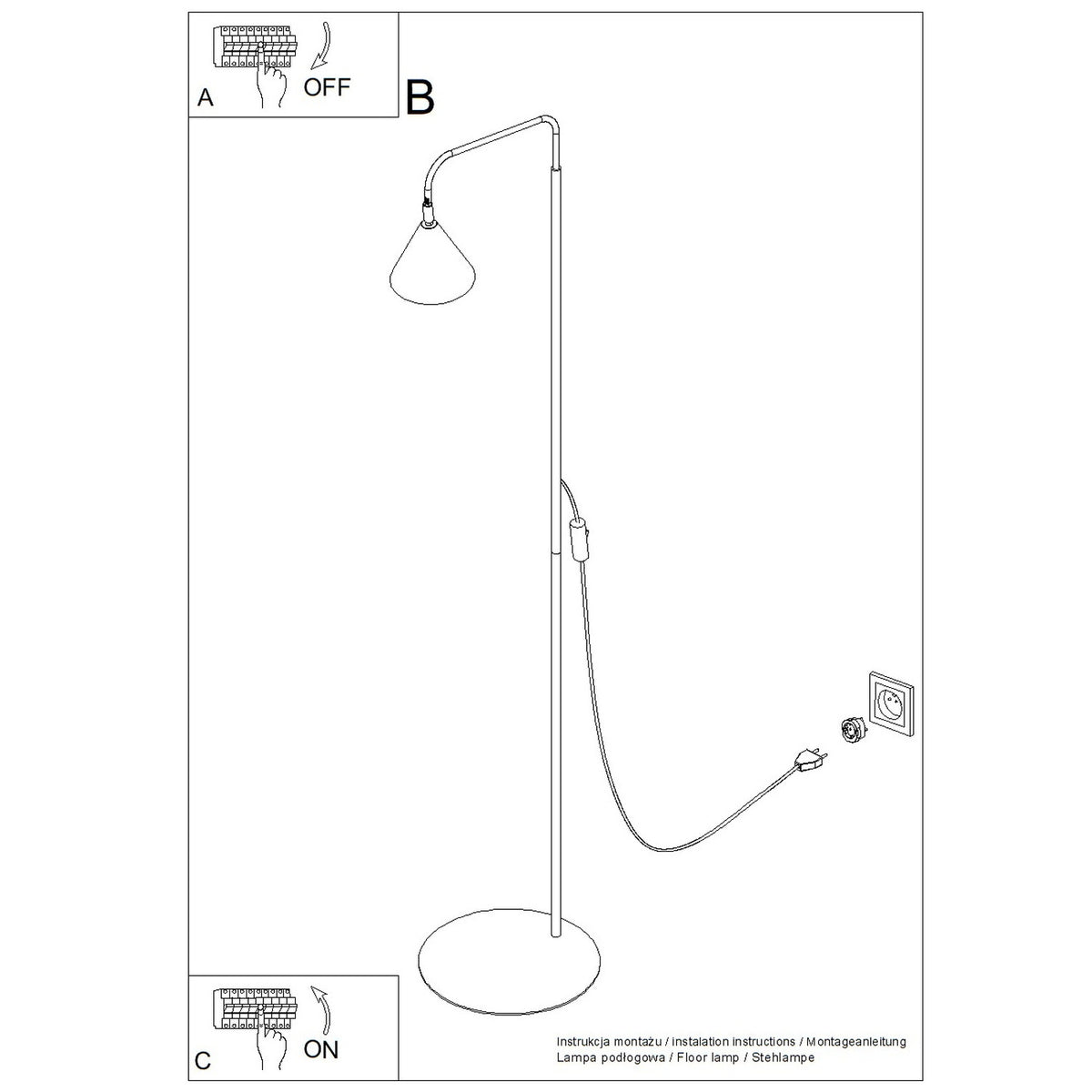 Schéma d'installation du luminaire