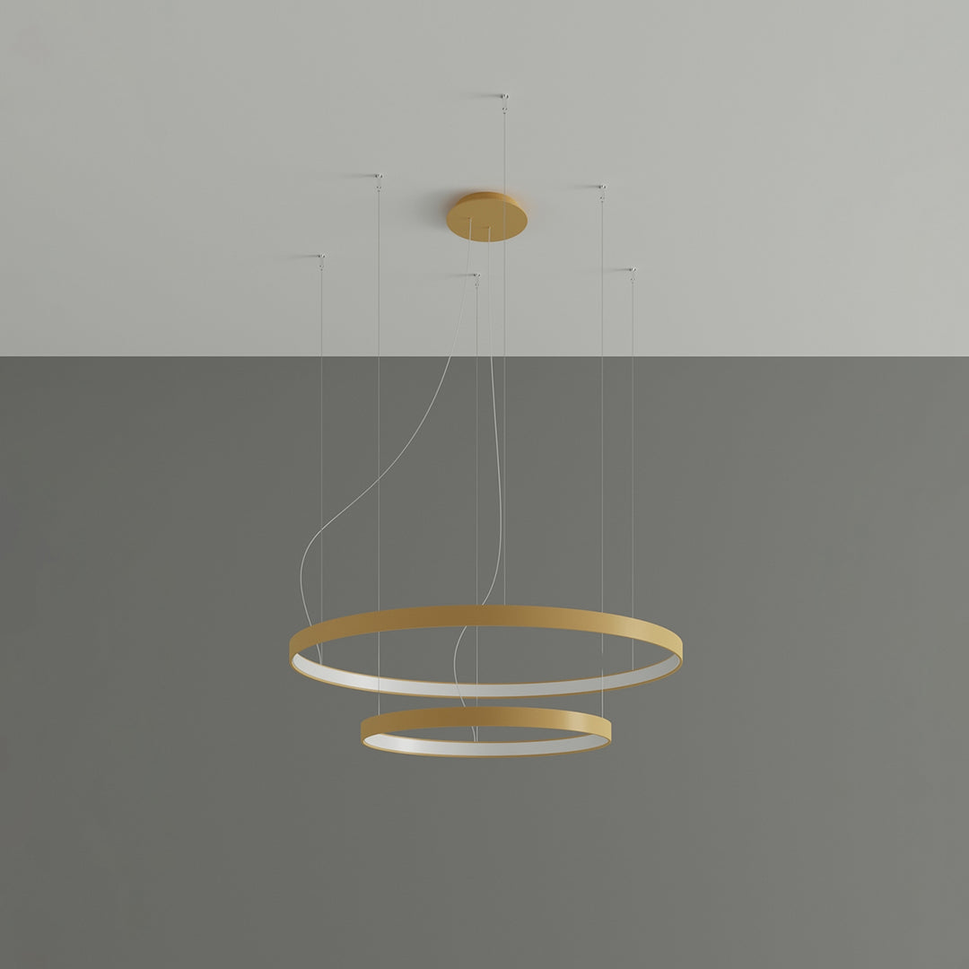 Lustre anneau RIO doré éteinte, suspendu