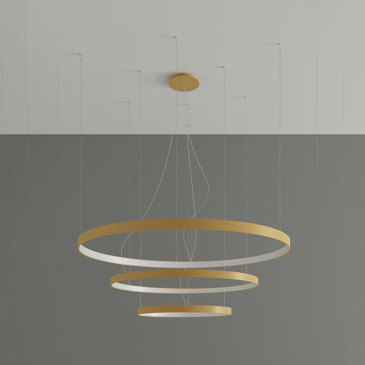 Lustre anneau RIO doré éteinte, suspendu