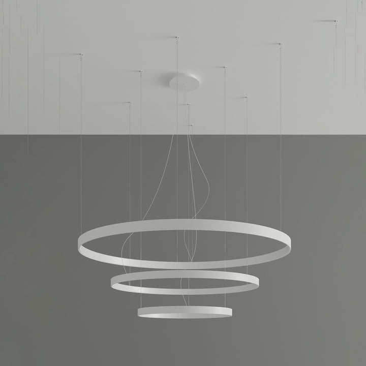 Lustre anneau RIO blanc éteinte, suspendu