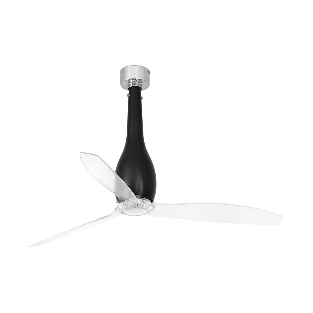 Ventilateur Eterfan noir mat à pales transparentes, sans lumière