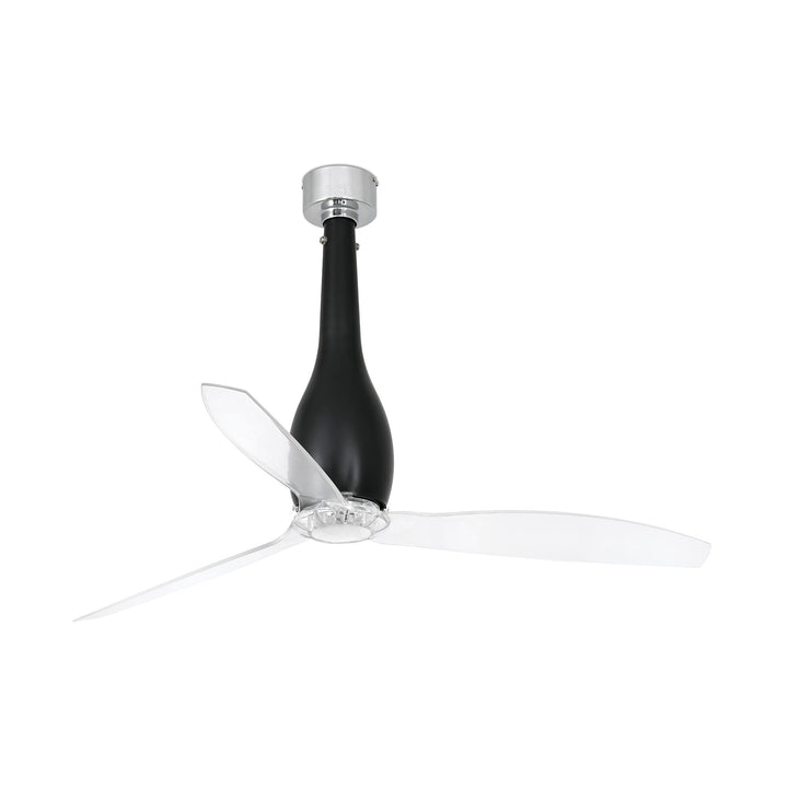 Ventilateur Eterfan noir mat à pales transparentes, sans lumière