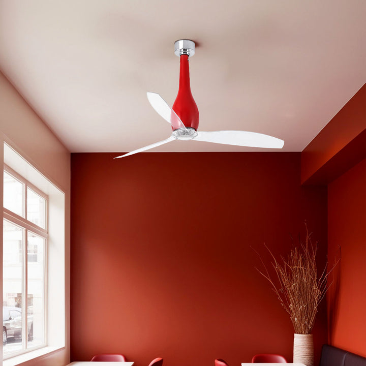 Ventilateur de plafond Eterfan rouge brillant en situation