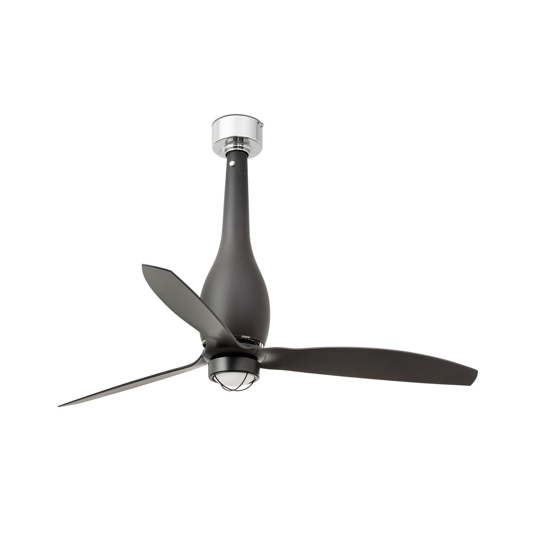 Ventilateur Eterfan noir mat à pales noires, avec lumière LED