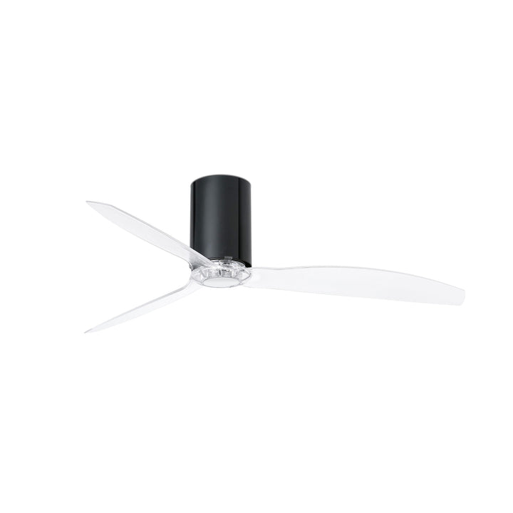 Ventilateur Mini Tube Fan noir brillant aux pales transparentes de Faro Barcelona