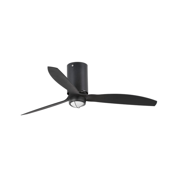 Ventilateur Mini Tube Fan noir mat aux pales noires avec lumière LED
