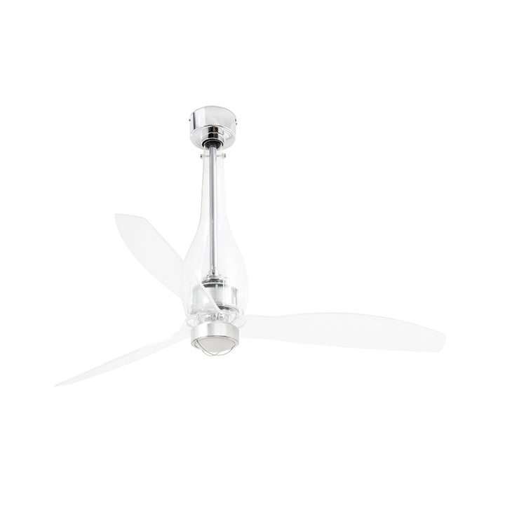 Ventilateur Eterfan chromé à pales transparentes, avec lumière LED