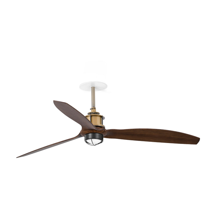 Ventilateur de plafond encastré Just Fan Recessed or vieilli et noyer avec lumière LED