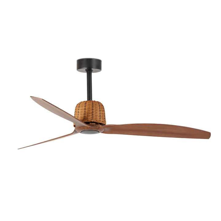 Ventilateur de plafond Weaver noir et noyer de Faro Barcelona