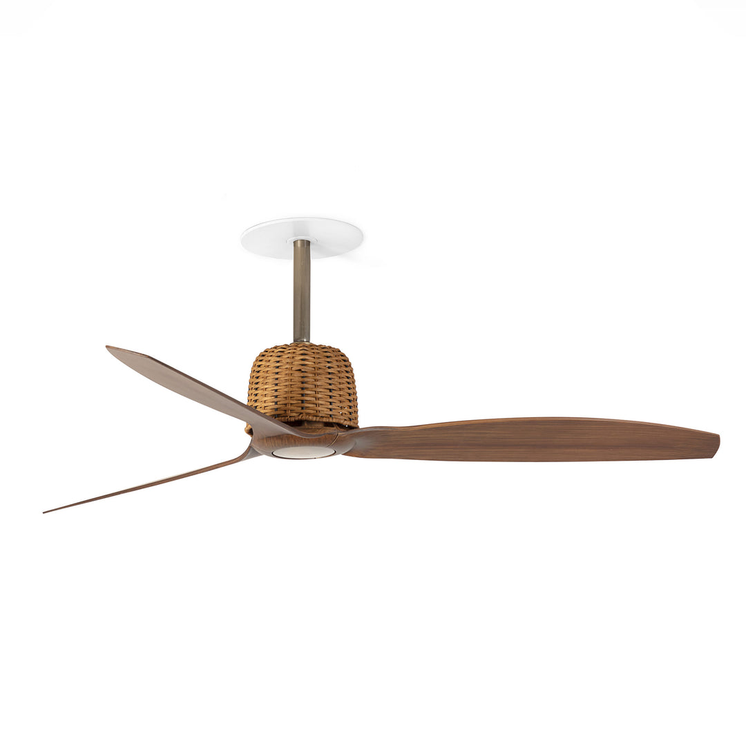 Ventilateur de plafond encastré Weaver Recessed or vieilli et noyer