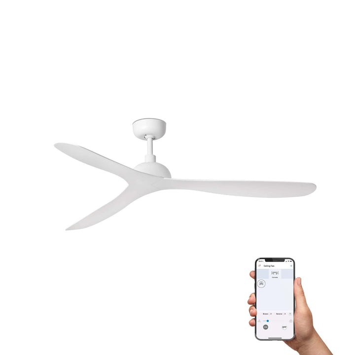 Ventilateur de plafond Gotland blanc de Faro Barcelona, version Tuya