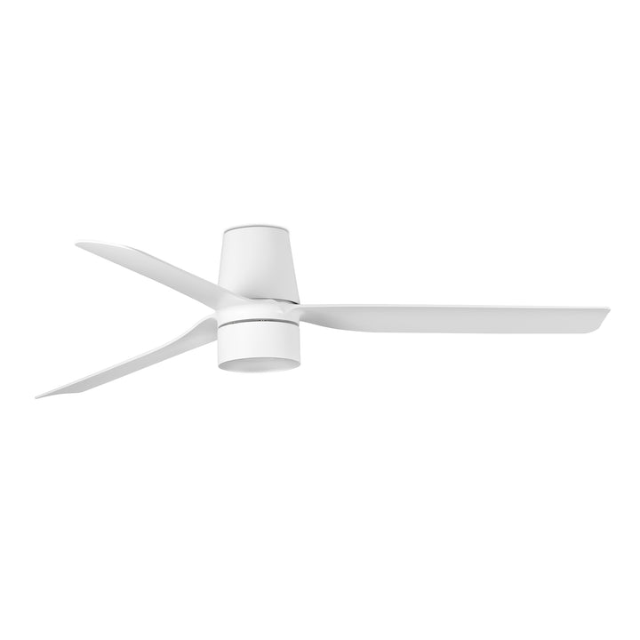 Ventilateur de plafond Punt Tub blanc avec lumière LED 10 W à diffuseur en verre
