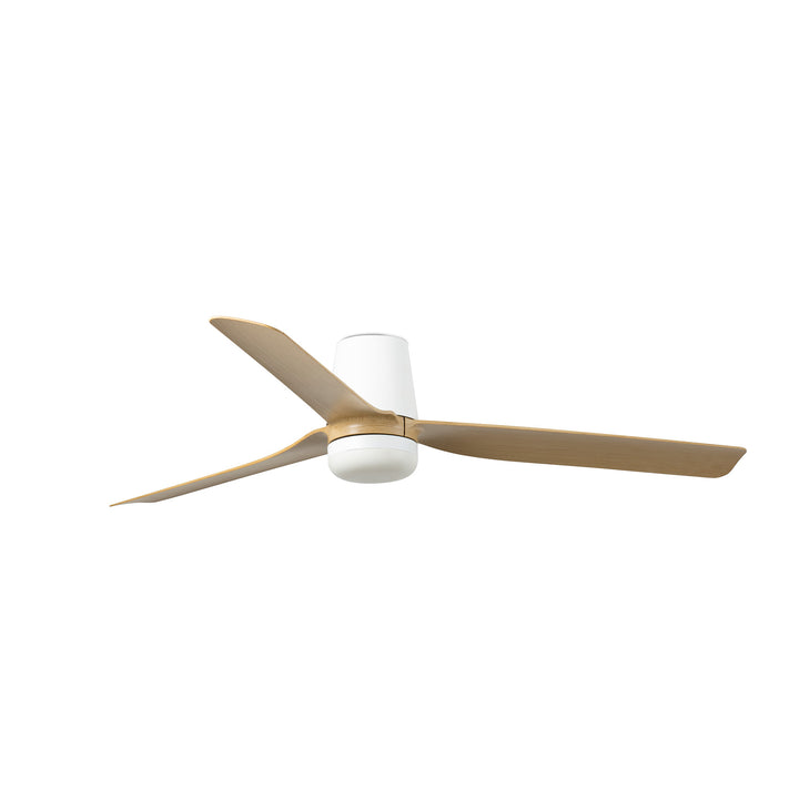 Ventilateur de plafond Punt Tub blanc à pales effet érable avec lumière LED 18 W