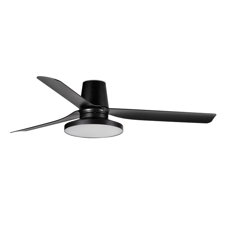 Ventilateur de plafond Punt Tub noir avec lumière LED 20 W à diffuseur prismatique