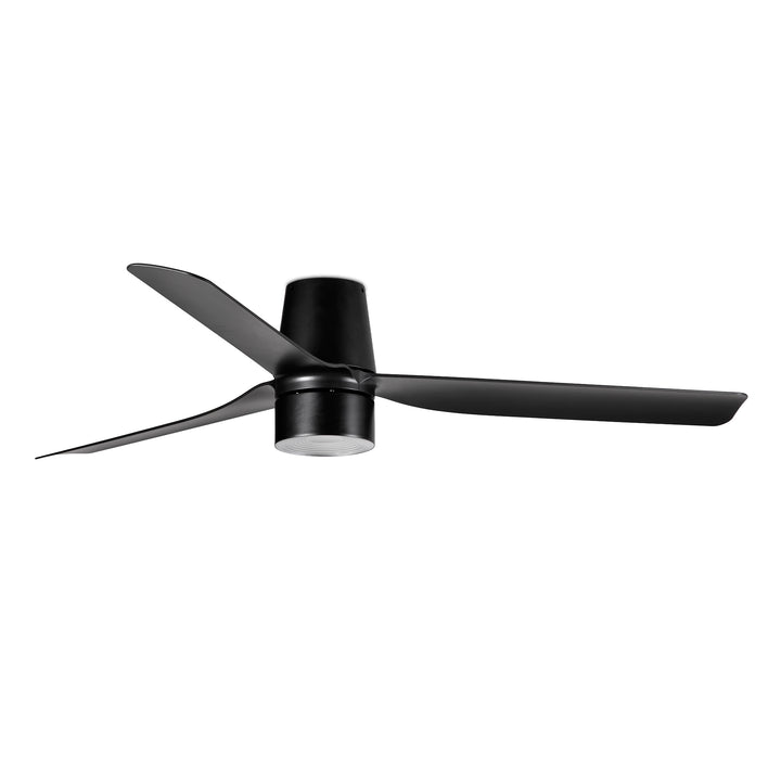 Ventilateur de plafond Punt Tub noir avec lumière LED 10 W à diffuseur en verre