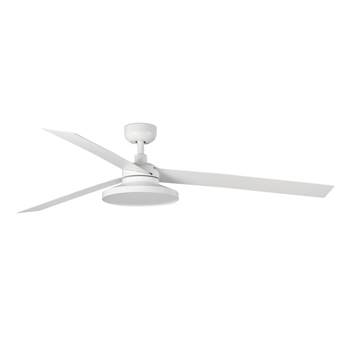 Ventilateur de plafond Cruiser 160 cm blanc avec lumière LED prismatique de Faro Barcelona