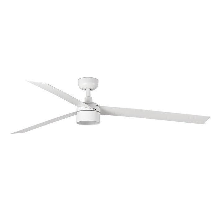 Ventilateur de plafond Cruiser 160 cm blanc avec lumière LED en verre de Faro Barcelona