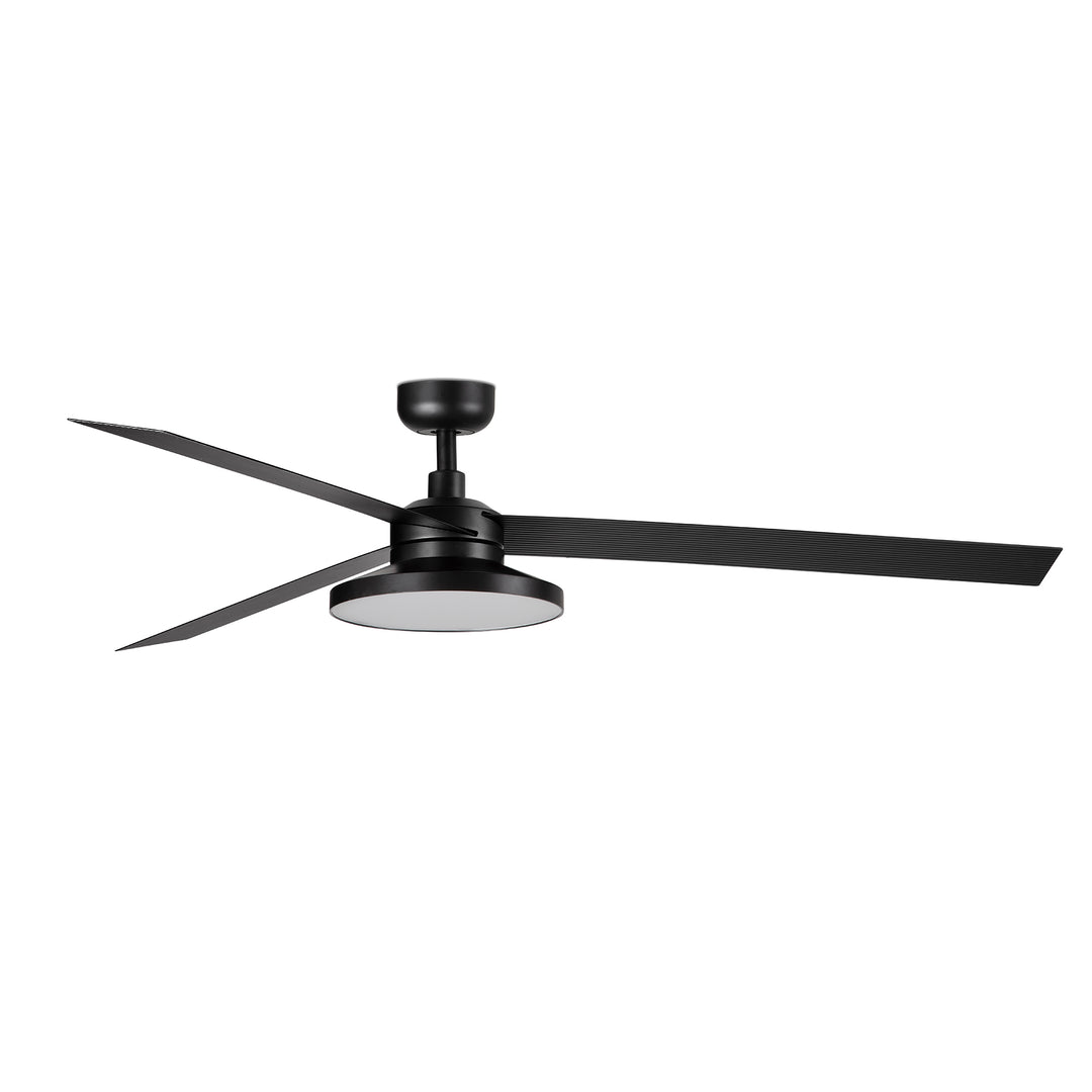 Ventilateur de plafond Cruiser 160 cm noir avec lumière LED prismatique de Faro Barcelona