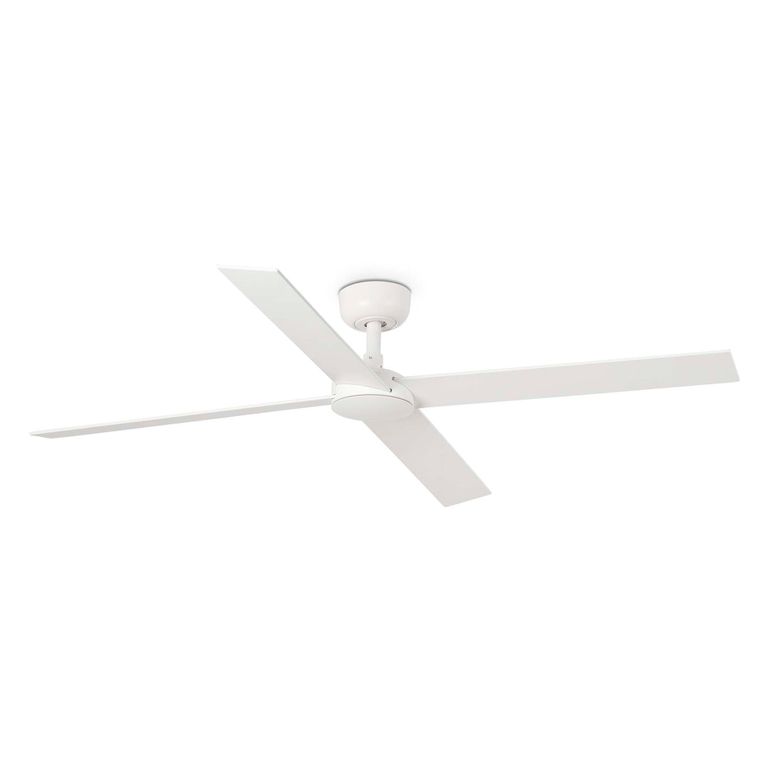 Ventilateur de plafond Rudder blanc et frêne en situation