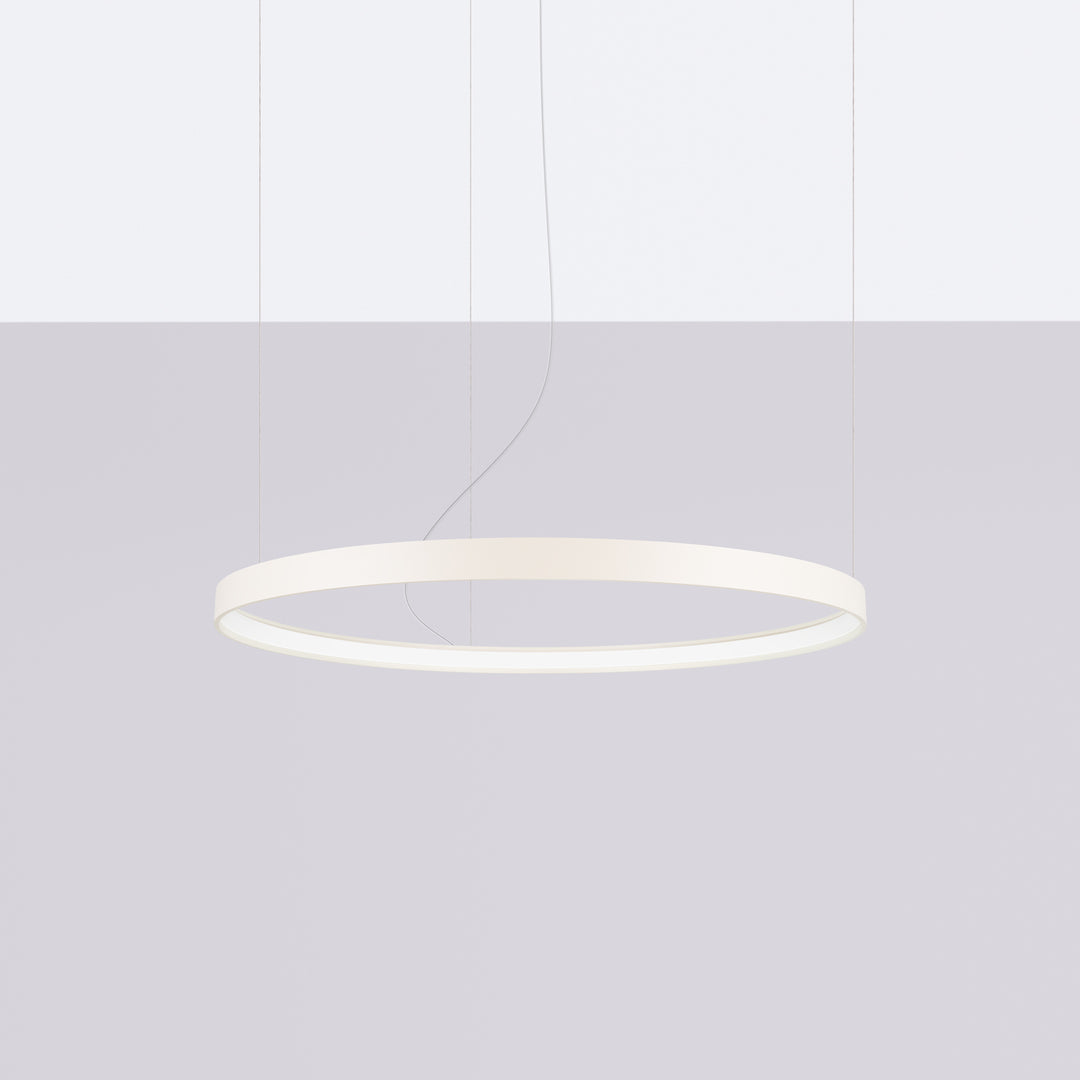 Lustre anneau RIO beige éteinte, suspendu