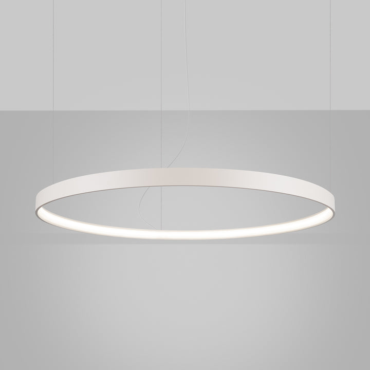 Lustre anneau RIO beige allumée, suspendu