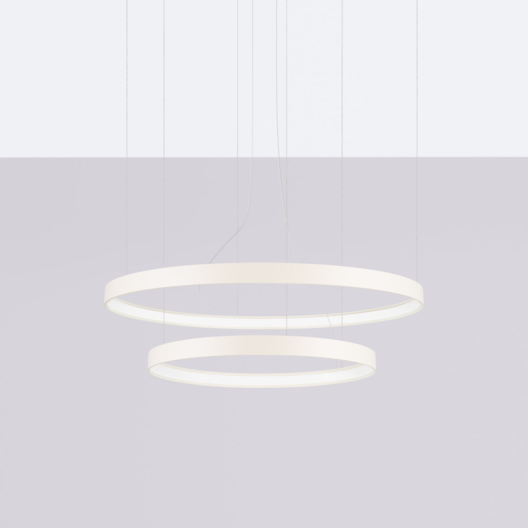 Lustre anneau RIO beige éteinte, suspendu