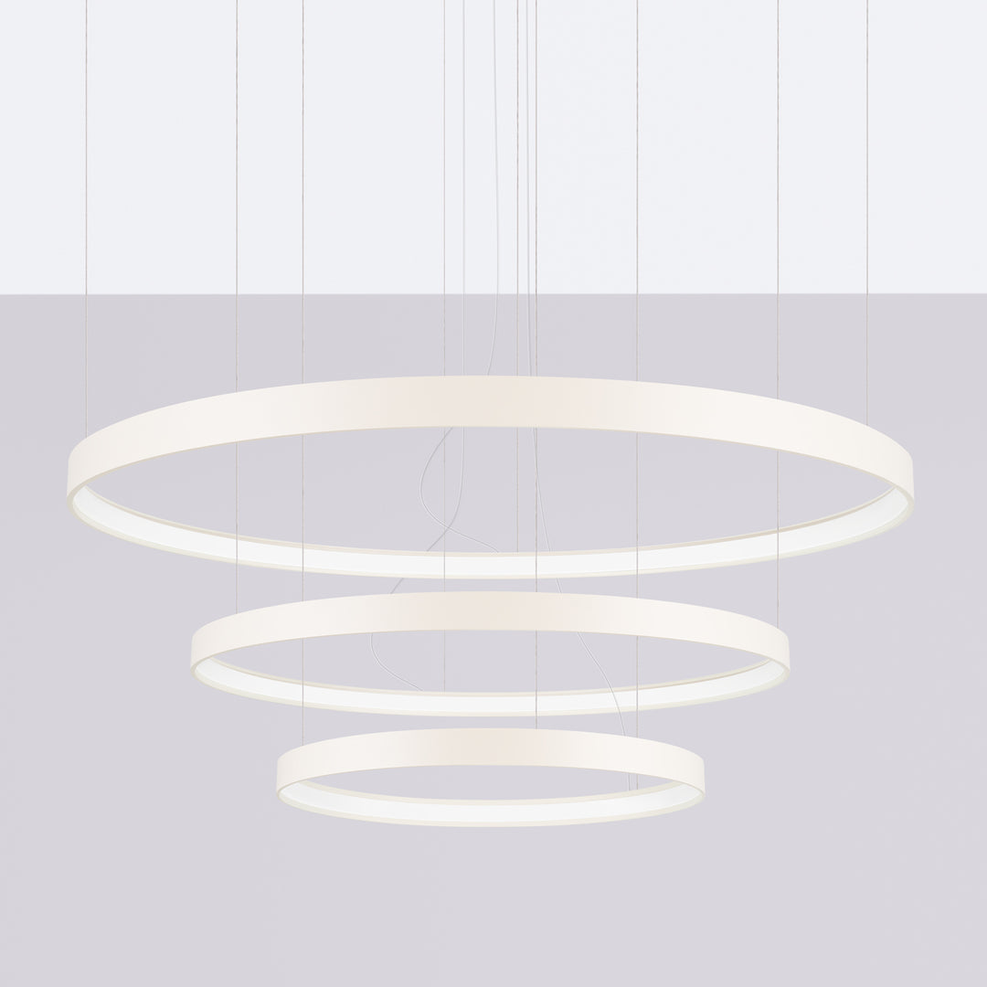 Lustre anneau RIO beige éteinte, suspendu