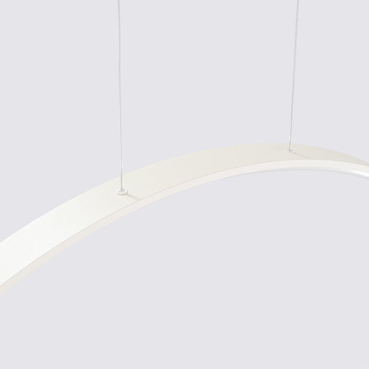 Suspension anneau RIO beige éteinte, vue en perspective