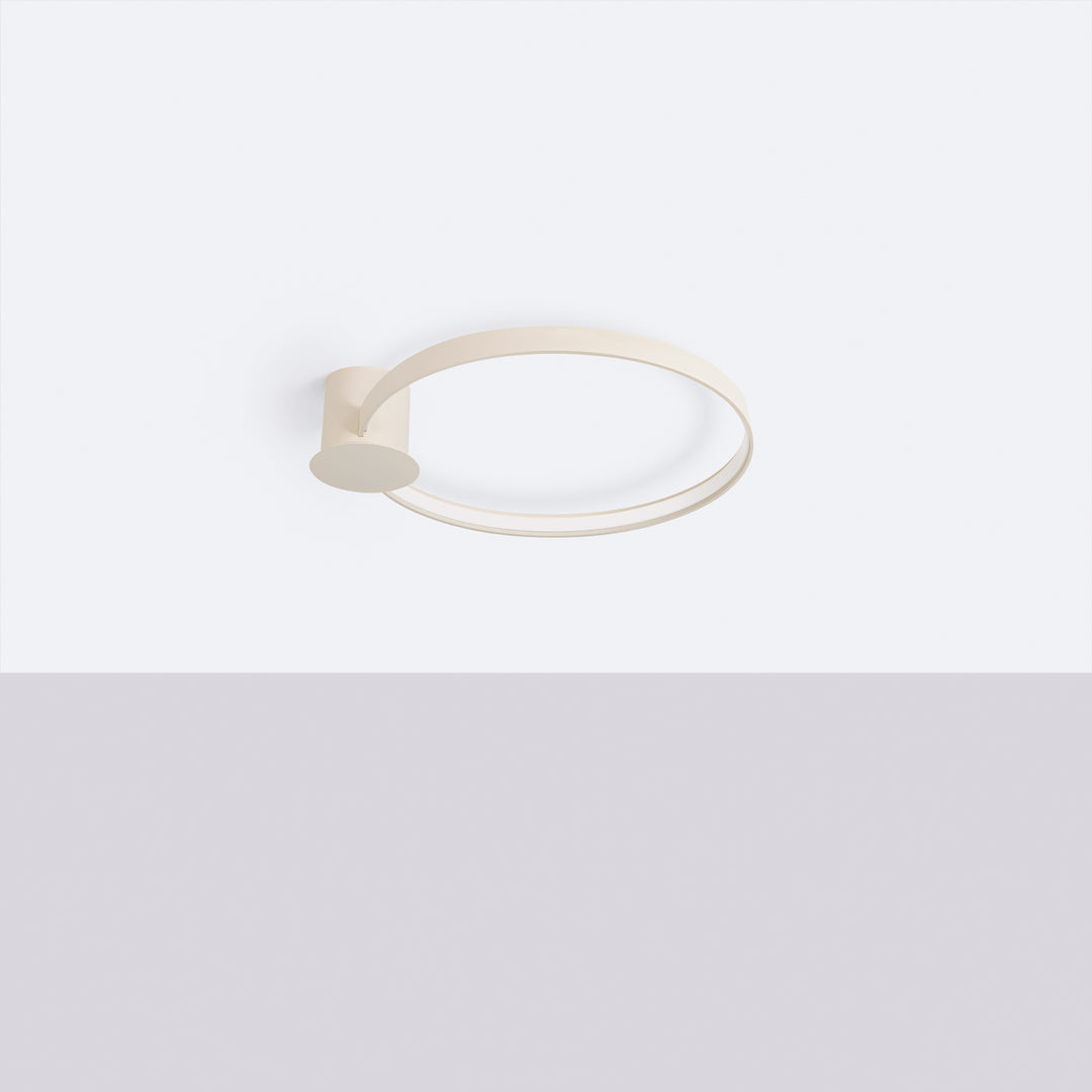 Plafonnier anneau RIO beige éteinte, au plafond