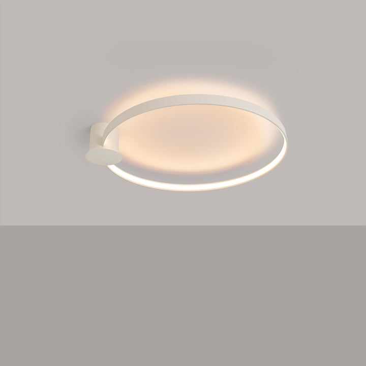 Plafonnier anneau RIO beige allumée, au plafond