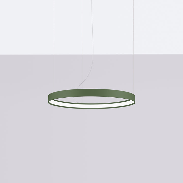 Lustre anneau RIO vert olive éteinte, suspendu