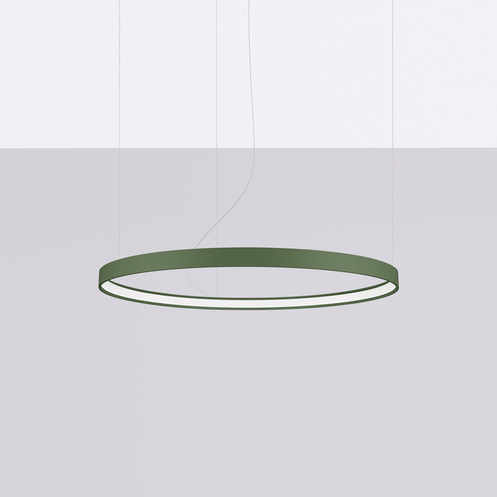 Lustre anneau RIO vert olive éteinte, suspendu